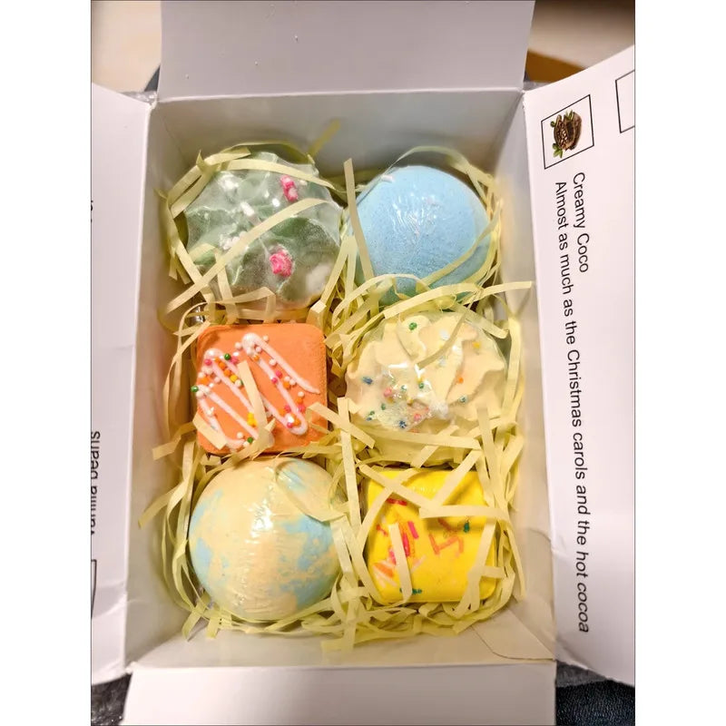 Cake Bath Salt Ball Set | Sea Salt & Essential Oil Soak 6pc Bath Salt Set QXL