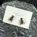 Realistic Fly Stud Earrings | Funny Insect Jewelry 2-Pack Novelty Stud Earrings QXL 1 Kit