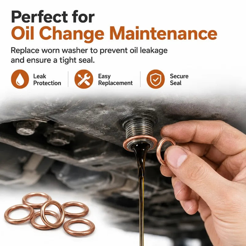 M14 Copper Oil Drain Plug Crush Washers 14x20mm | 10/20-Pack Oil Drain Washer QXL