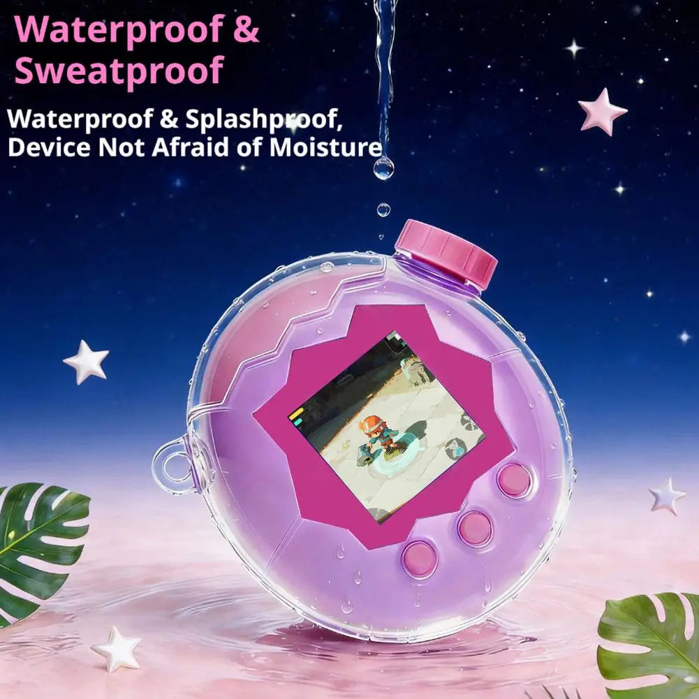 Tamagotchi Paradise Protective PC Case – Clear & Glitter Game Console Case QXL
