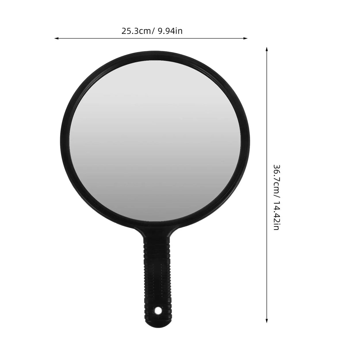 Large Round Salon Hand Mirror with Handle | Barber & Hair Salon Hand Mirror QXL