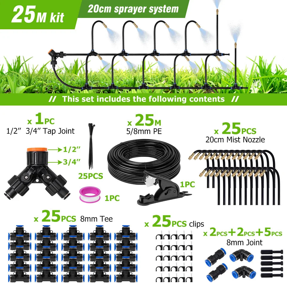 Dreamburgh 5M–30M Garden Misting & Drip Irrigation Kit Misting Irrigation Kit QXL 25M