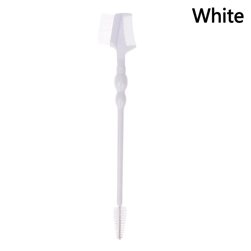 Double-Headed Eyebrow Comb & Eyelash Brush | Dual-End Tool Eyebrow & Lash Brush QXL White