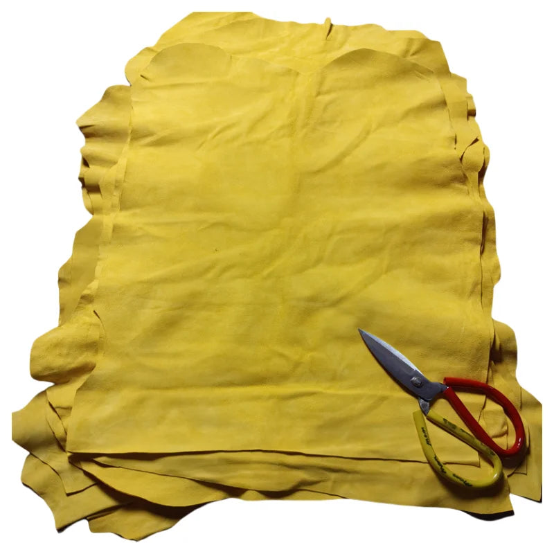 Yellow Frosted Sheepskin Leather 0.6–1mm | First Layer DIY Hide Craft Leather Hide QXL