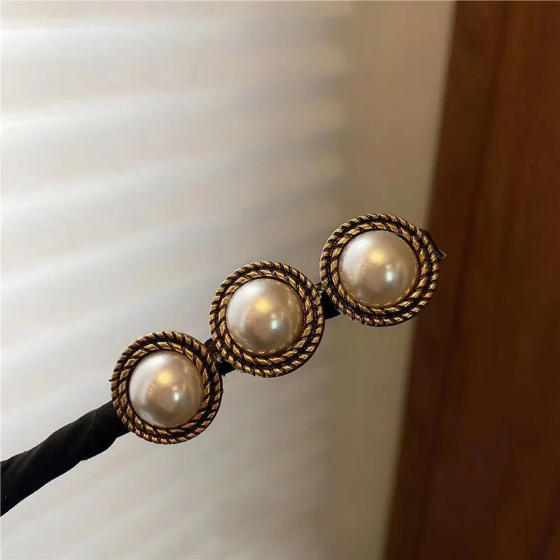 Pearl Flower Clip Bun Twister | Vintage Hair Braider Tool Hair Bun Twister QXL Style 1