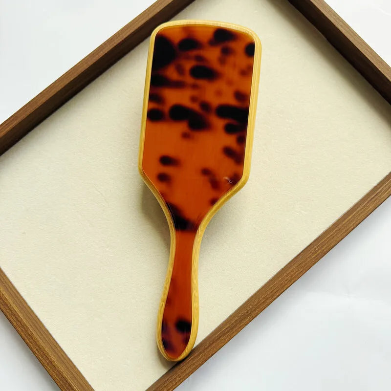 Bamboo Air Cushion Massage Comb | Anti-Static Leopard Print Hair Massage Comb QXL Square