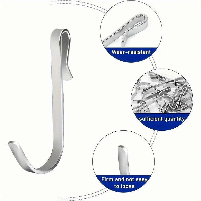 Snap-On J-Hook Clip Hangers for Wire Shelving & Grates Wire Shelf Hooks QXL