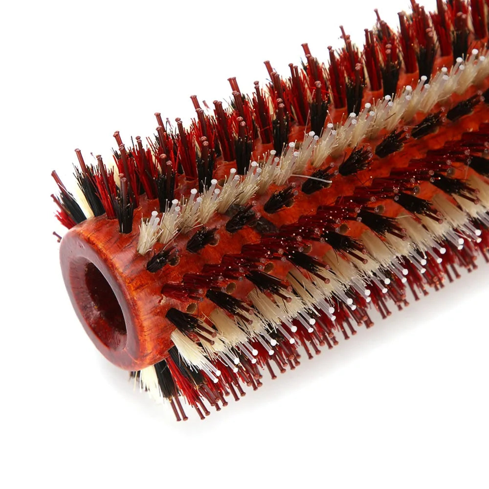 Large Round Hair Brush – Wood & Nylon for Curly All Hair Types Round Hair Brush QXL