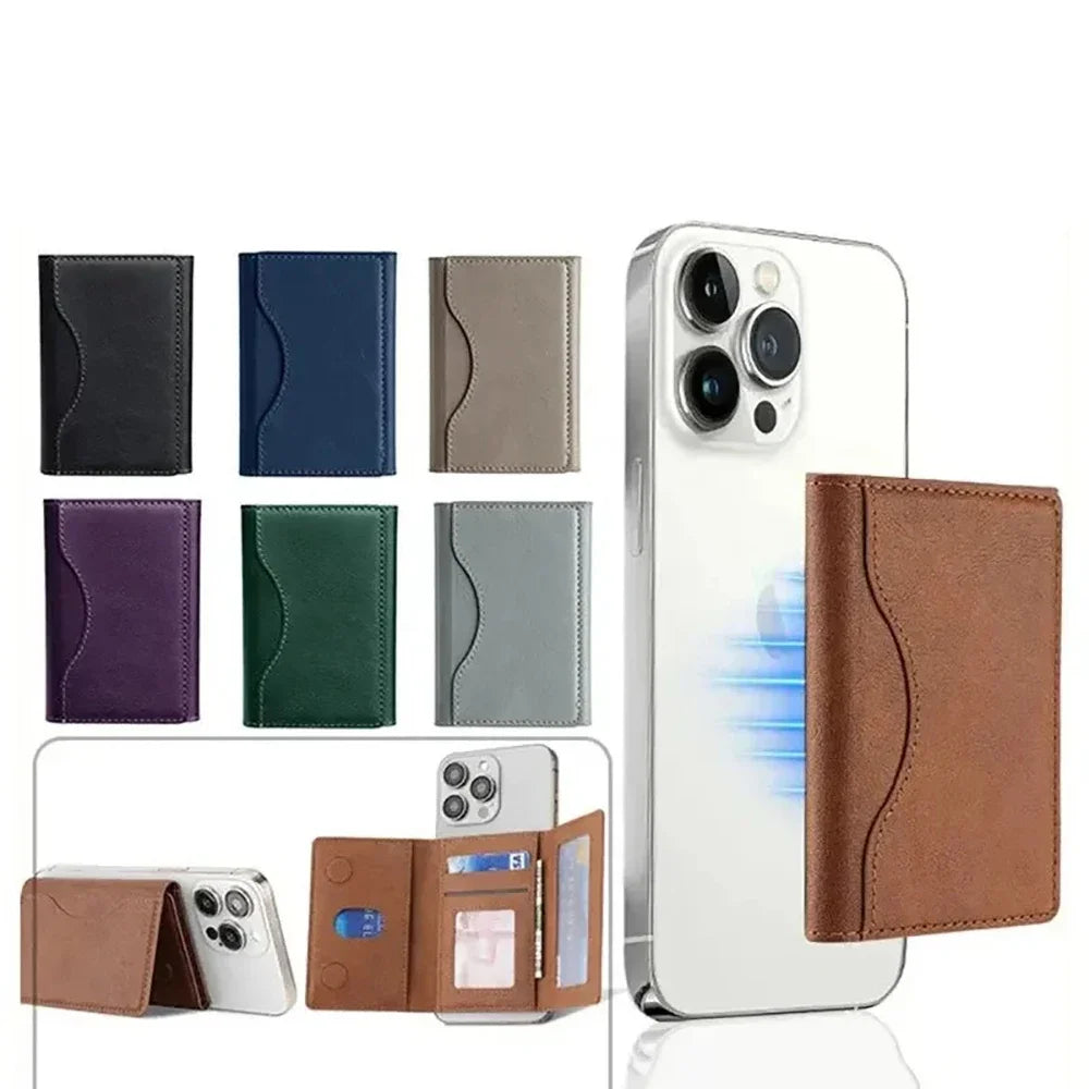 Magnetic PU Leather Business Card Holder Wallet – Unisex Business Card Holder QXL
