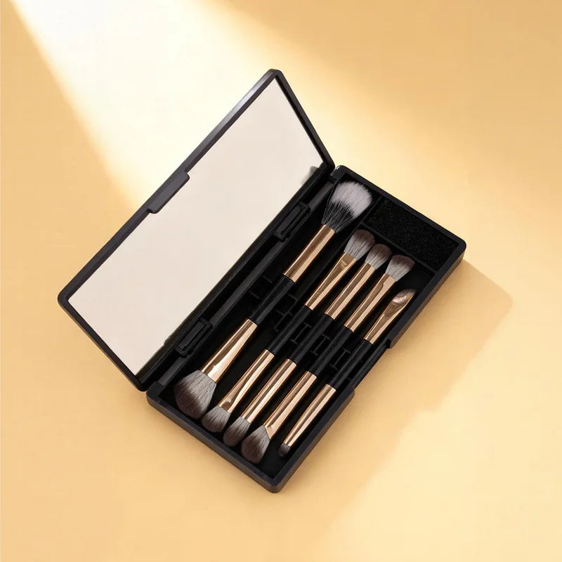 Zoreya 5-Pc Mini Makeup Brush Set | Portable Storage Box Makeup Brush Set QXL