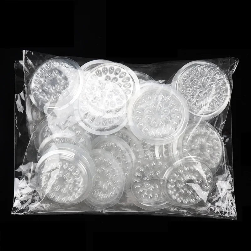100-Pack Disposable Eyelash Glue Holder Pallets | Flower Shape Lash Extension Supplies QXL M190 100 pcs