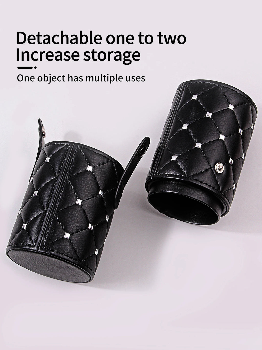 KOSSHOW Dustproof Makeup Brush Holder Cylinder | Black Rivet Makeup Brush Holder QXL