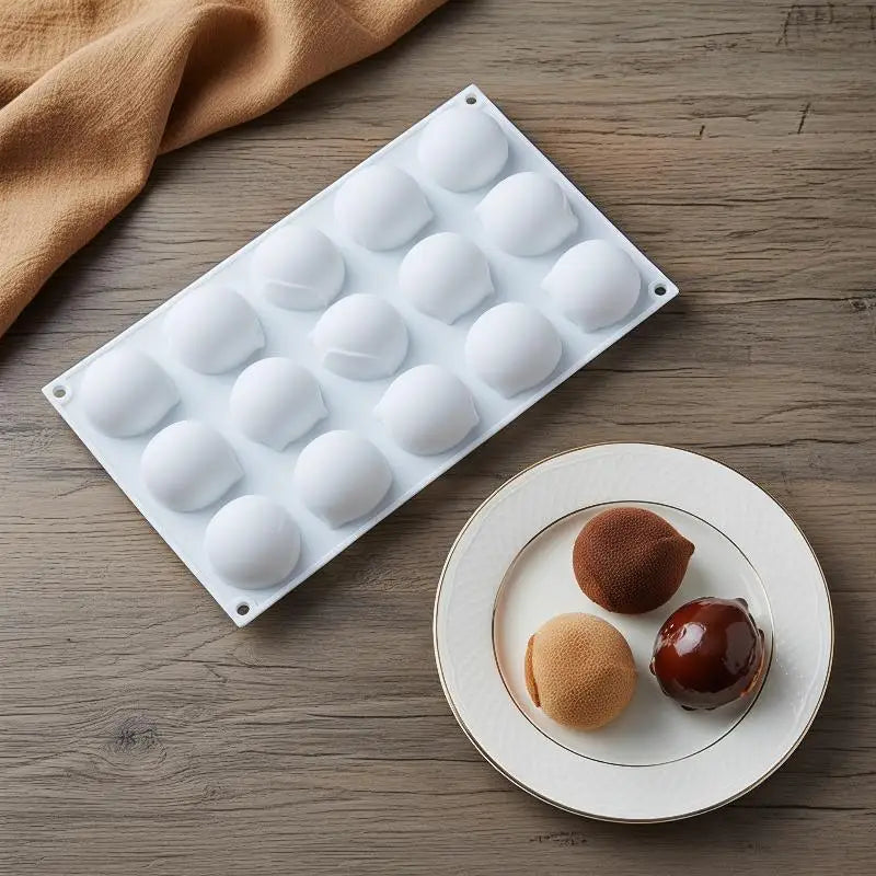 15-Cavity 3D Hazelnut Silicone Mold | Acorn Chocolate & Cake Baking Silicone Baking Mold QXL