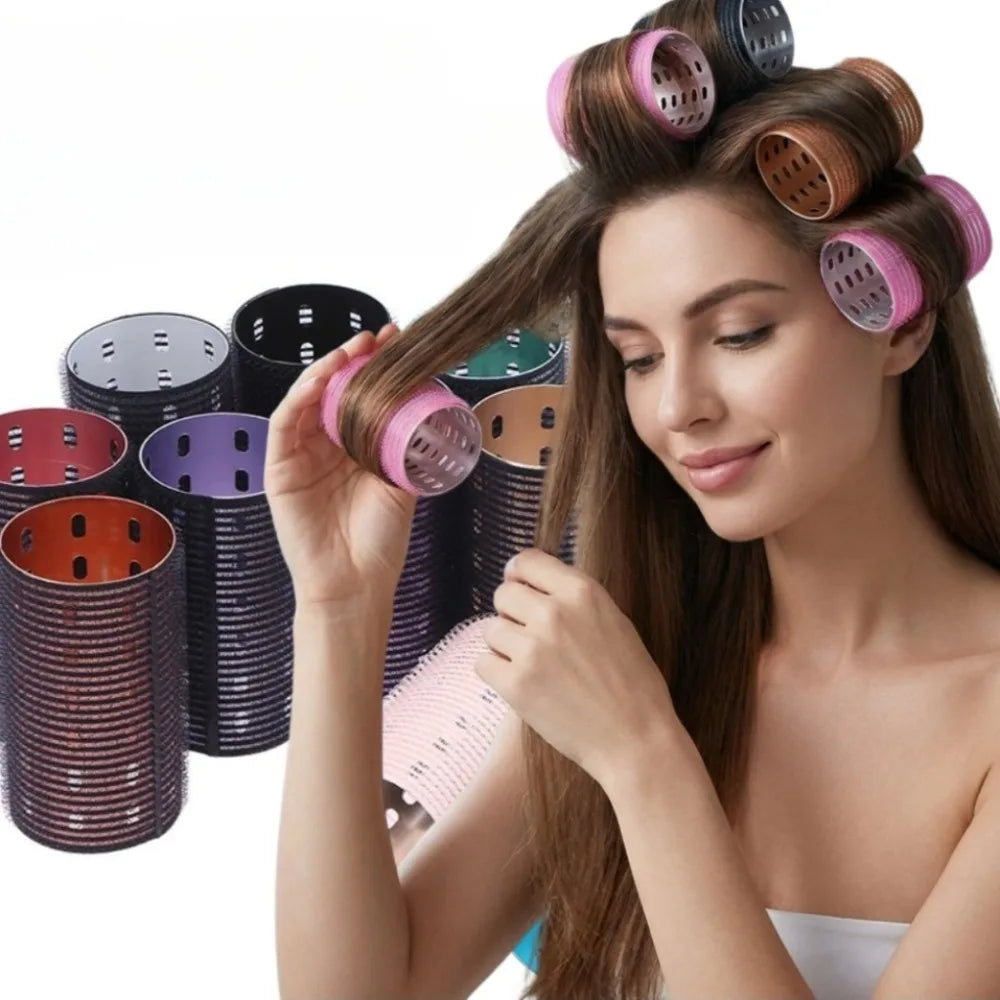 Aluminum Core Self-Grip Hair Roller | Nylon Hook & Loop 6×9cm Hair Roller QXL