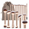 LUXEBLEND 20-Pc Pro Makeup Brush Set | Metal Handle & Velvet Pouch Makeup Brush Set QXL 20pcs