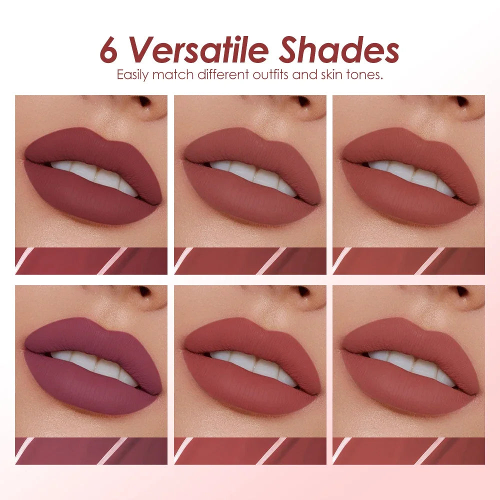 Clubday 6-Pack Velvet Matte Lip Gloss | Rich Long-Lasting Color Matte Lip Gloss Set QXL