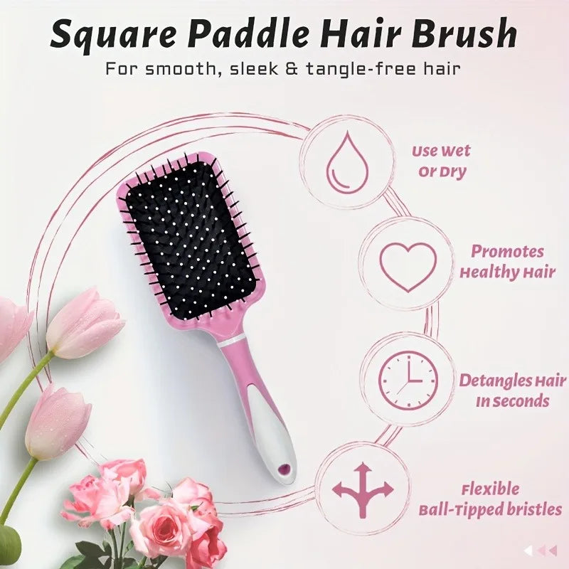 Air Cushion Massage Comb with Mirror | Anti-Static Paddle Brush Hair Massage Brush QXL