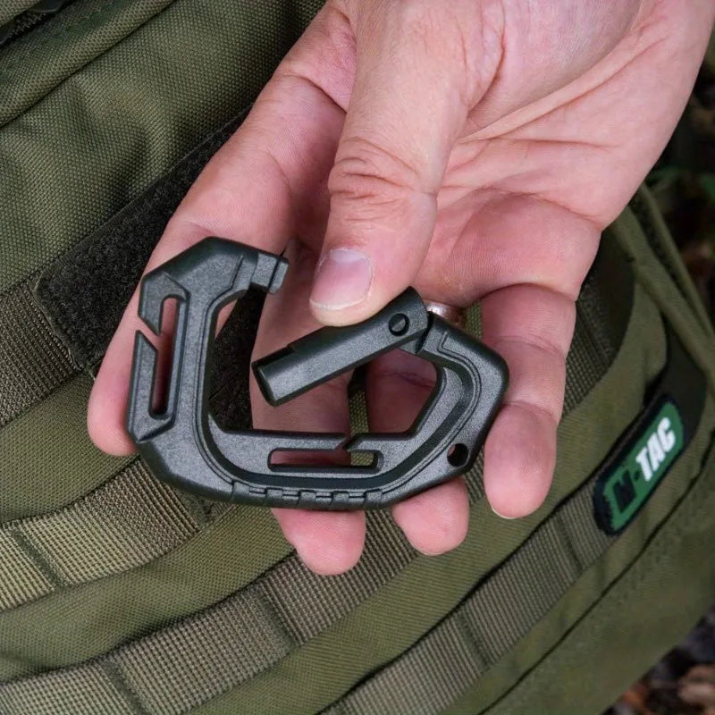 Tactical Carabiners Fast Spring D-Clip Hook for MOLLE Webbing Tactical Carabiner Clip QXL