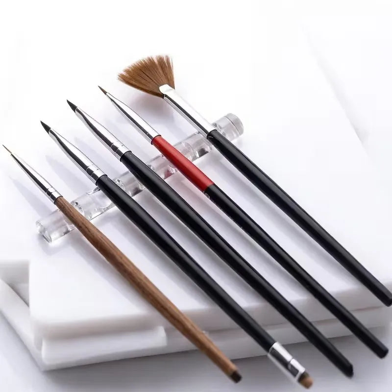 5-Slot Acrylic Nail Art Brush Holder | Desk Organizer Stand Nail Tool Organizer QXL