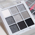 9-Color Smokey Eyeshadow Palette | Black Grey Silver Shimmer Eyeshadow Palette QXL Eye Shadow