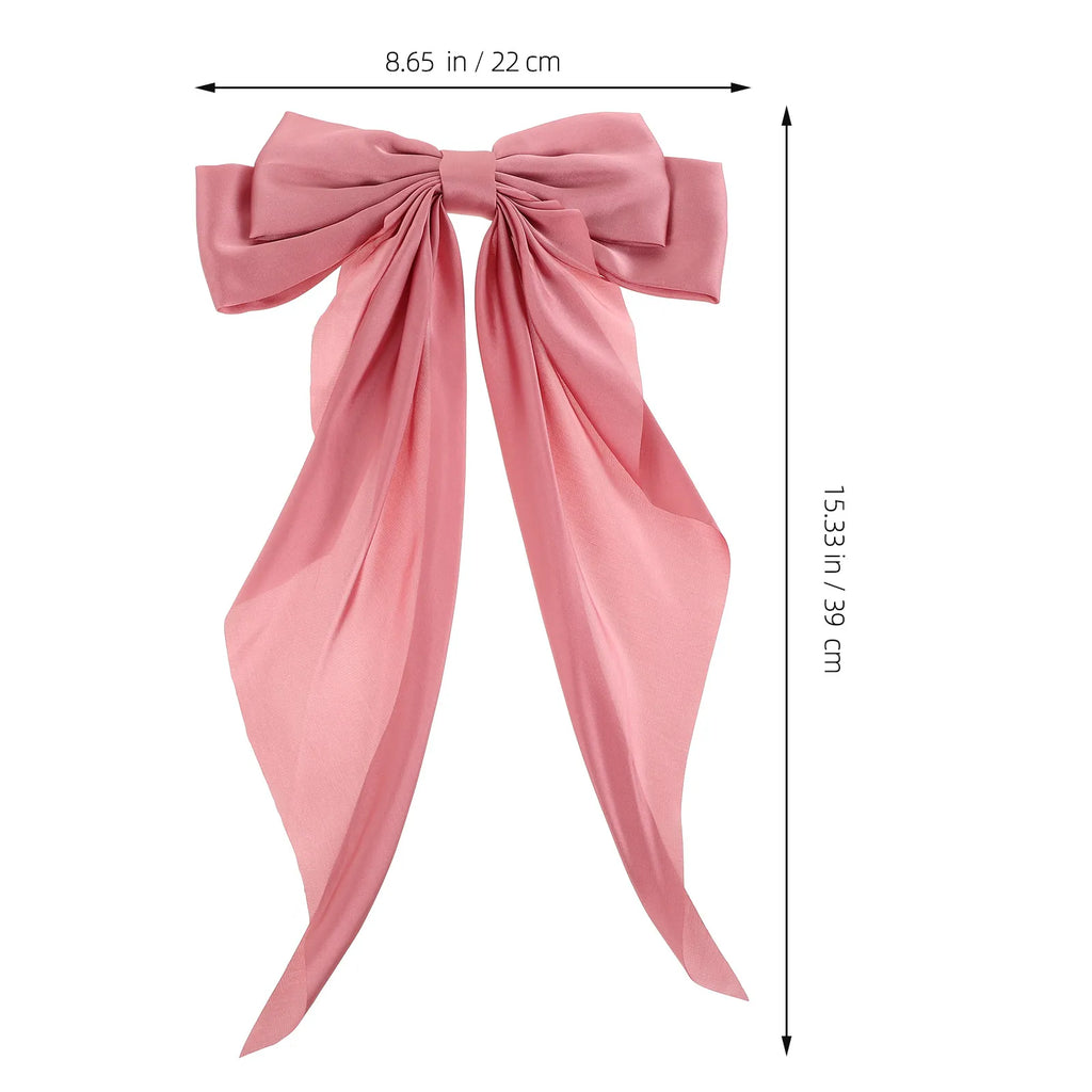 2-Pack Large Bow Hair Clips with Ribbon | Women's Barrette Set Bow Hair Barrette QXL