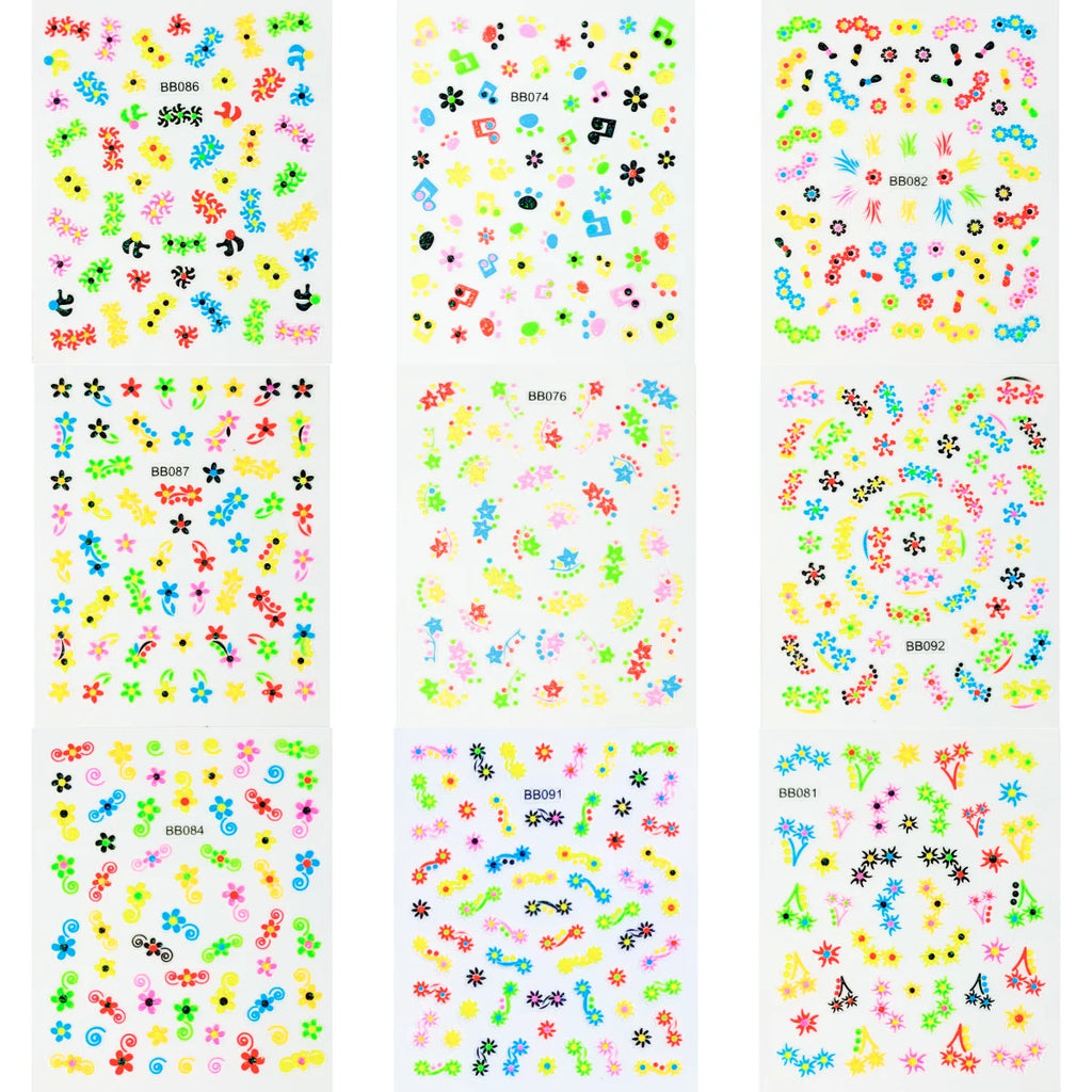 5D Kawaii Nail Art Stickers – Butterfly Flower Bow Decals Nail Art Stickers QXL