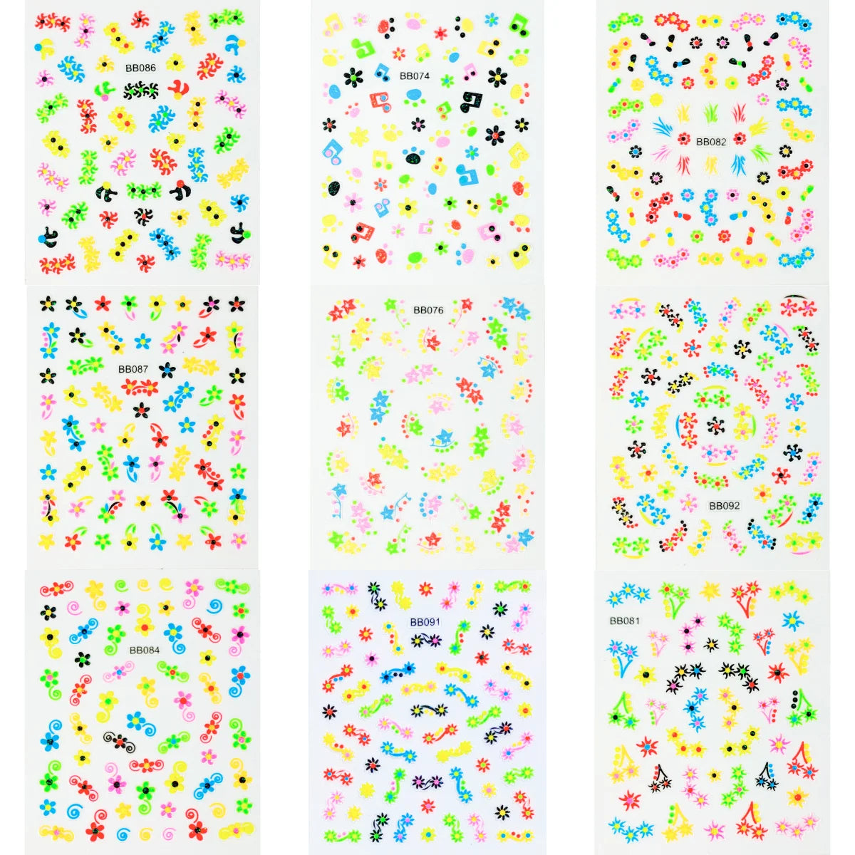 5D Kawaii Nail Art Stickers – Butterfly Flower Bow Decals Nail Art Stickers QXL