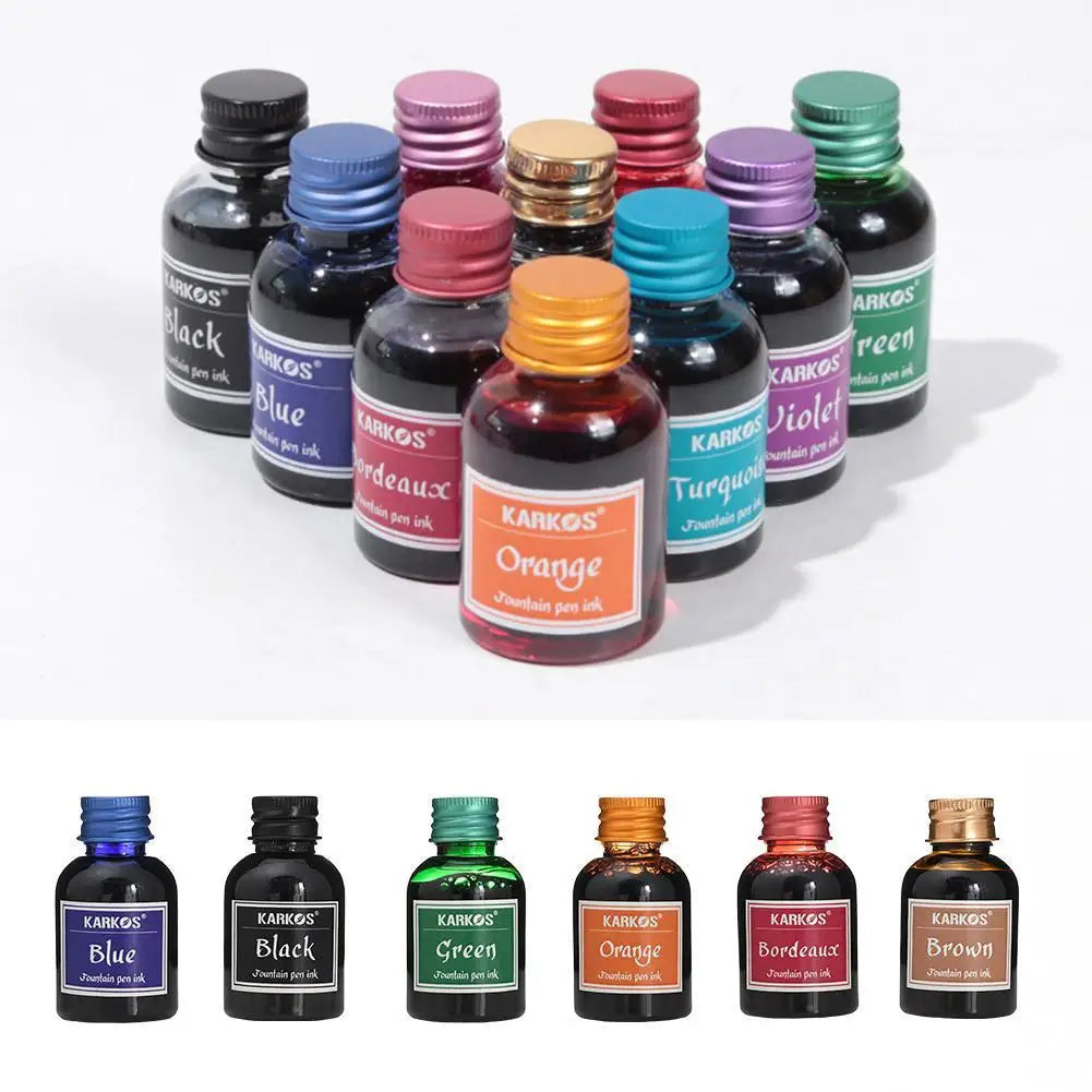30ml Colorful Fountain Pen Ink Bottle | Smooth Liquid Refill Fountain Pen Ink QXL