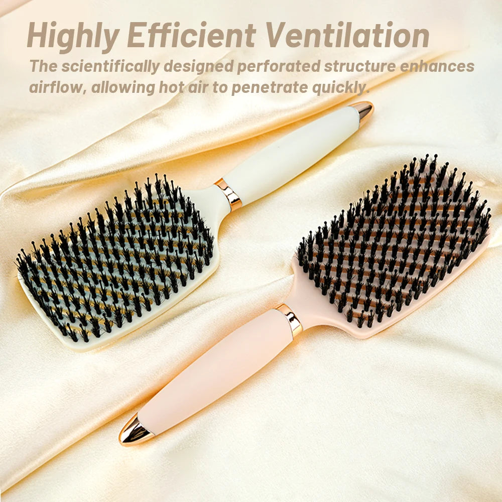K.H.Lina Hog Bristle Air Cushion Comb | Anti-Static Wet & Dry Hair Comb QXL