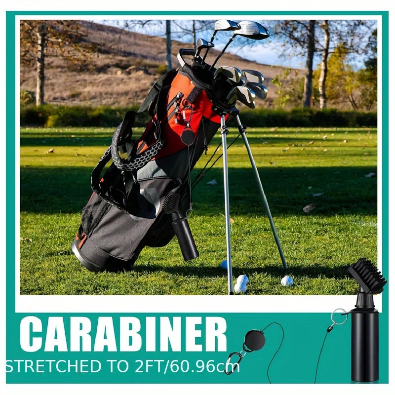 Retractable Golf Club Cleaning Brush | Water Spray & Hook Golf Club Brush QXL