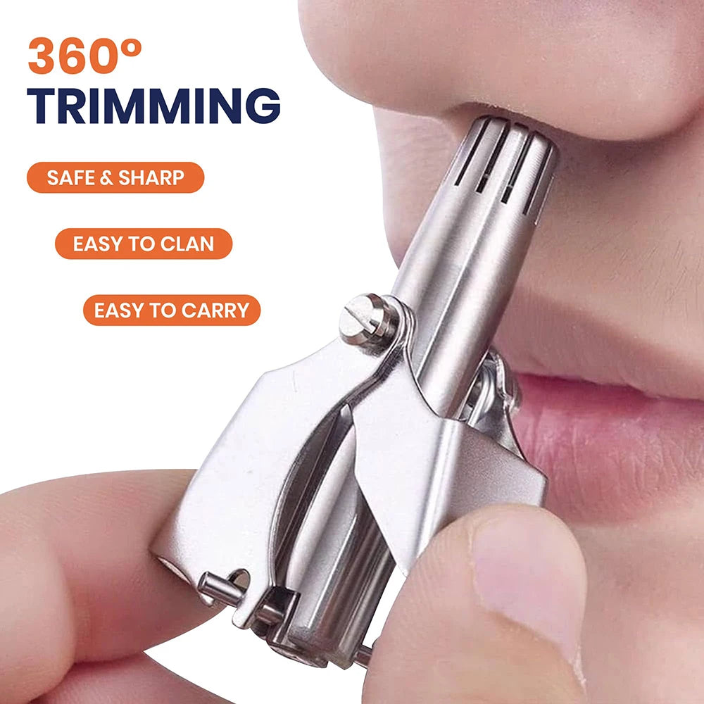 Manual Nose & Ear Hair Trimmer | Stainless Steel Washable Nose & Ear Trimmer QXL