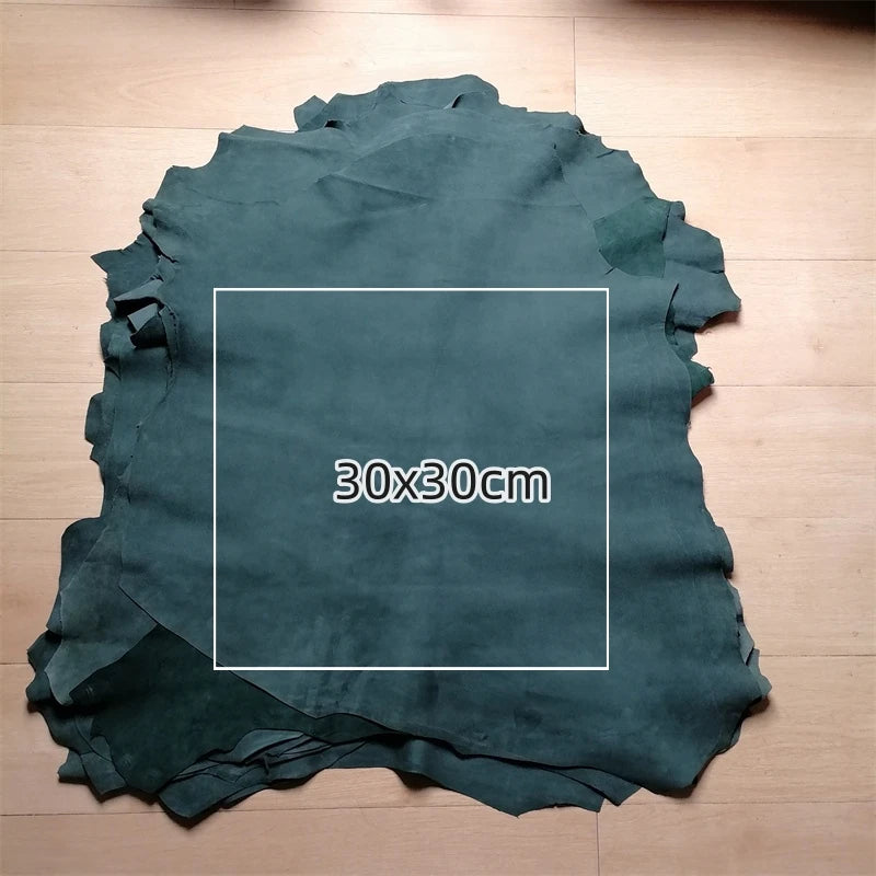 1mm Ink Green Whole Sheepskin First Layer Leather | DIY Fabric Leather Hide Fabric QXL