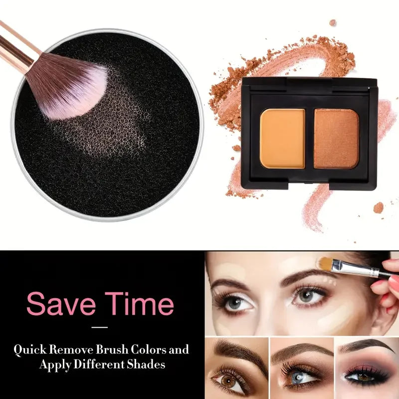 Instant Dry Makeup Brush Cleaner Sponge | Quick Color Switch Brush Cleaning Tool QXL