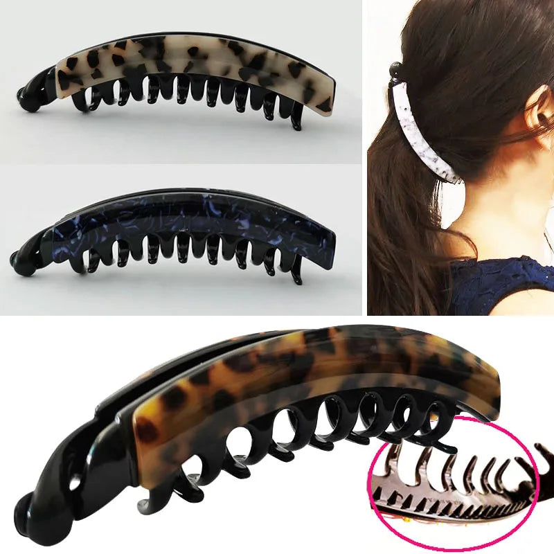 Blue Vintage Braided Banana Hair Clip | Wave Ponytail Holder Banana Hair Clip QXL