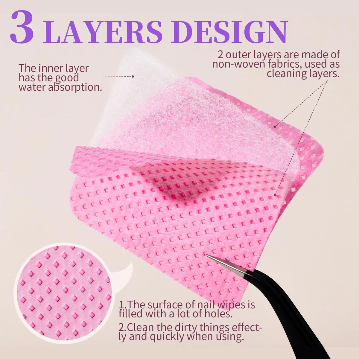 200-Pack Lint-Free Nail Wipes & Eyelash Glue Pads Lint-Free Nail Wipes QXL