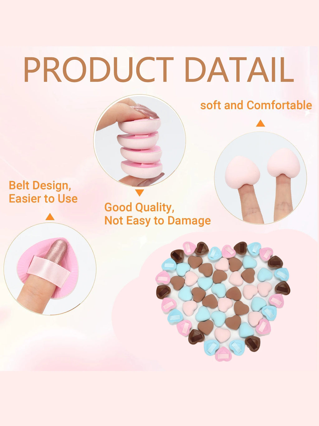 Mini Makeup Sponge Powder Puffs – 15, 30 or 60 Pack Makeup Sponge Puffs QXL