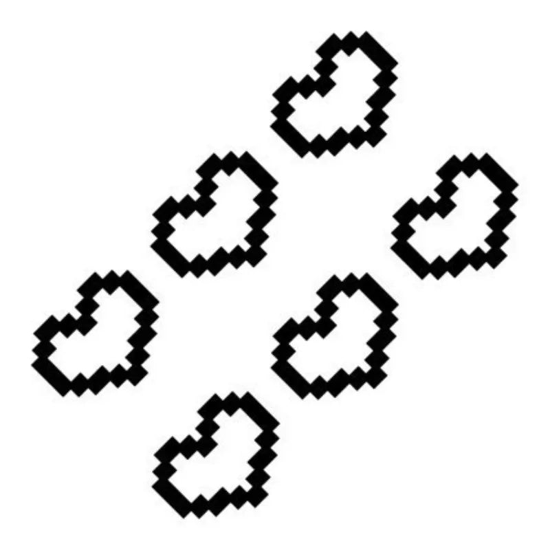 6-Pack Pixel Heart Car Stickers | Waterproof Window & Light Decals Car Decoration Stickers QXL