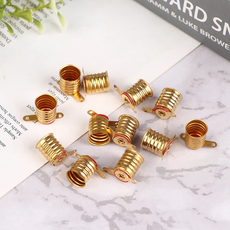 10-Pack E10 Copper Screw Lamp Base Holders for Circuits Lamp Base Holder QXL