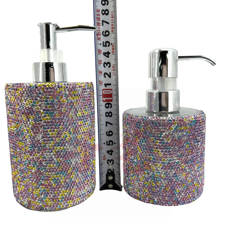 Diamond Press Pump Bottle 300ml | Luxury Empty Dispenser Cosmetic Pump Bottle QXL