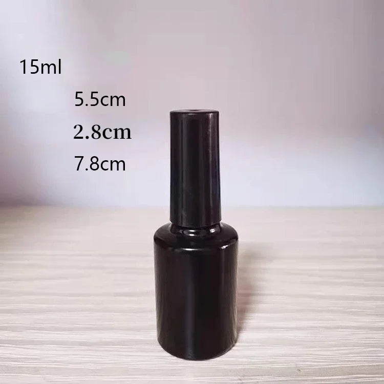 Empty UV Nail Gel Polish Bottles with Brush 10/15mL – Black Nail Polish Bottle QXL 15ml cylinder bright