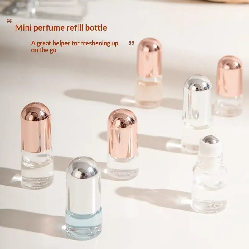 3-Pack Mini Roller Ball Perfume Bottles | Refillable 1–5ml Roller Ball Perfume Bottle QXL