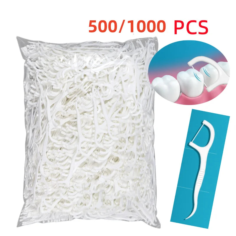 Bulk Dental Floss Picks 100–10000 Pcs | ABS Polymer Dental Floss Picks QXL