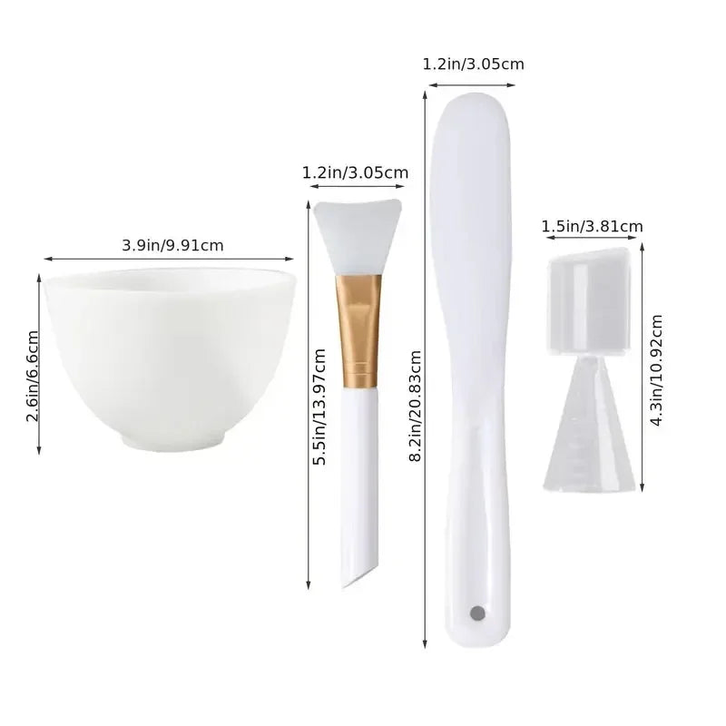 17-Pc Silicone Face Mask Mixing Bowl Brush & Spoon Set Mask Mixing Tool Set QXL