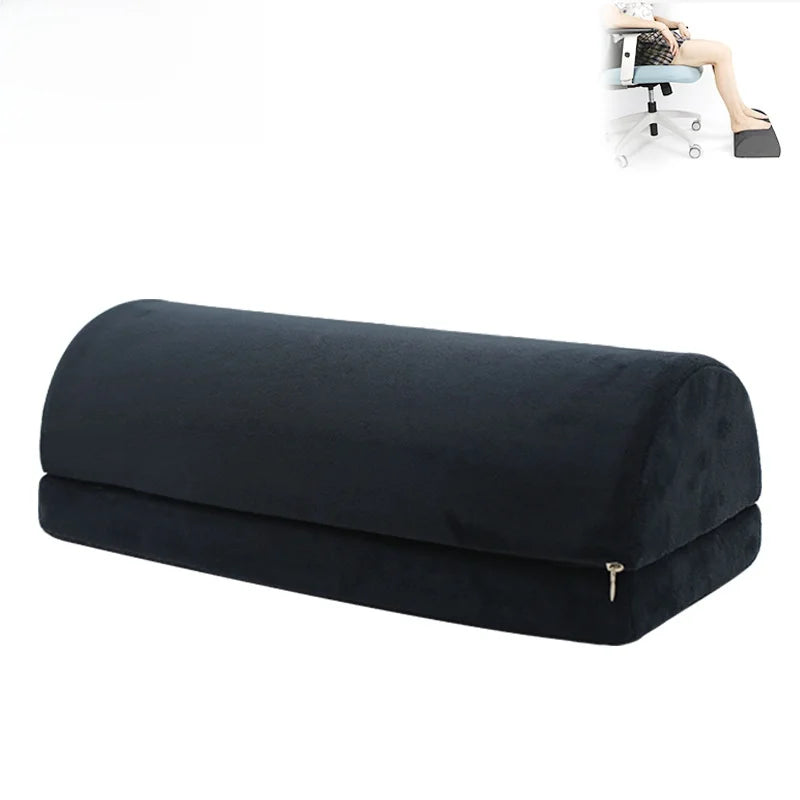 Half Moon Bolster Pillow | Memory Foam Leg & Back Cushion Memory Foam Bolster Pillow QXL