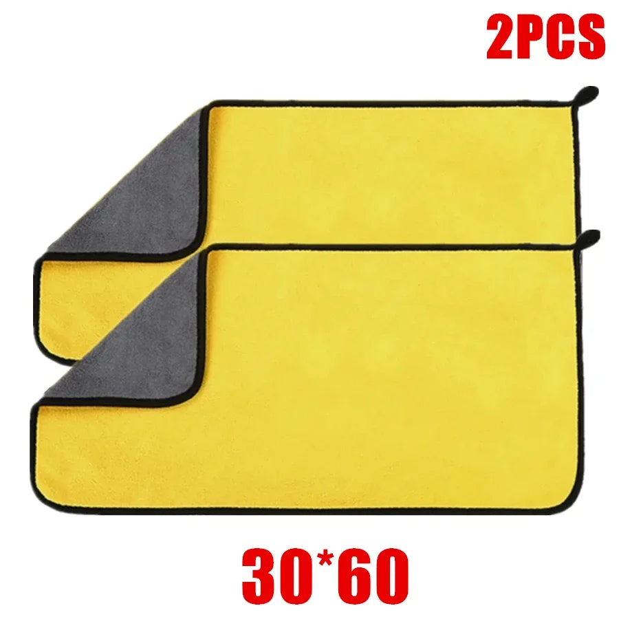 Microfiber Car Drying Towels 1/2/6-Pack | Double Layer Cloth Car Cleaning Towels QXL 30x60 2pc