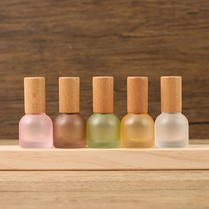 10ml Frosted Glass Perfume Atomizer with Beech Wood Cap | Travel Perfume Atomizer QXL