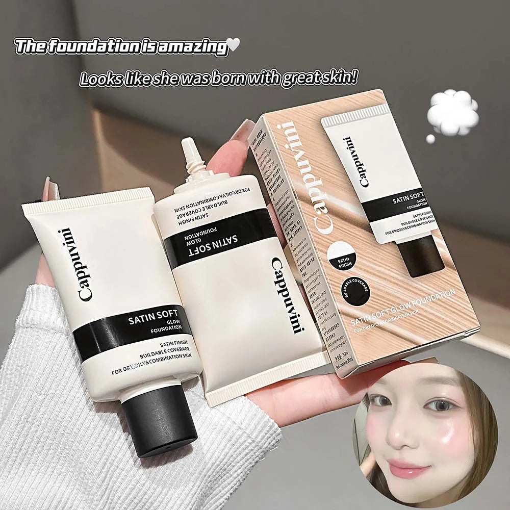 Cappuvini Stain Glow Liquid Foundation – Hydrating Oil Control Liquid Foundation QXL