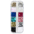 12-Grid Star Nail Art Charms | Sparkling Flakes DIY Decals Nail Art Charms QXL Star