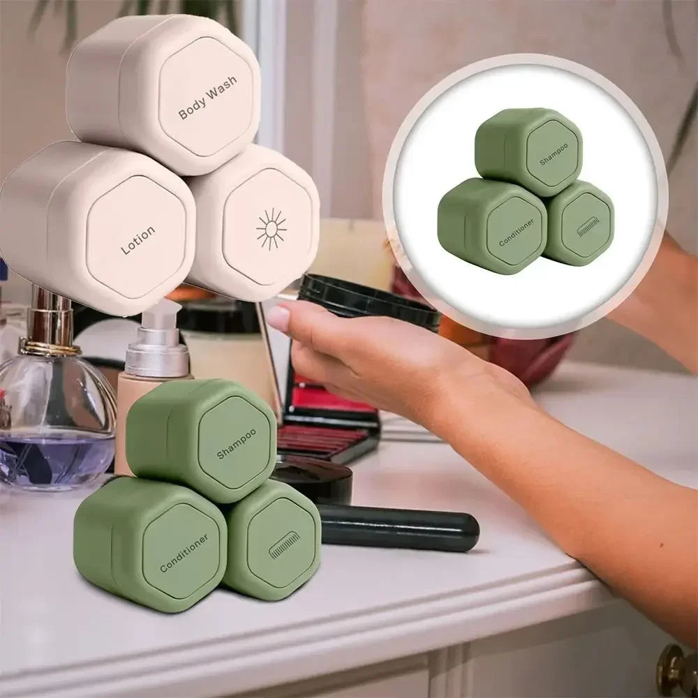 3-Pack Magnetic Travel Capsule Jars | Refillable Leak-Proof Pots Travel Sample Jars QXL
