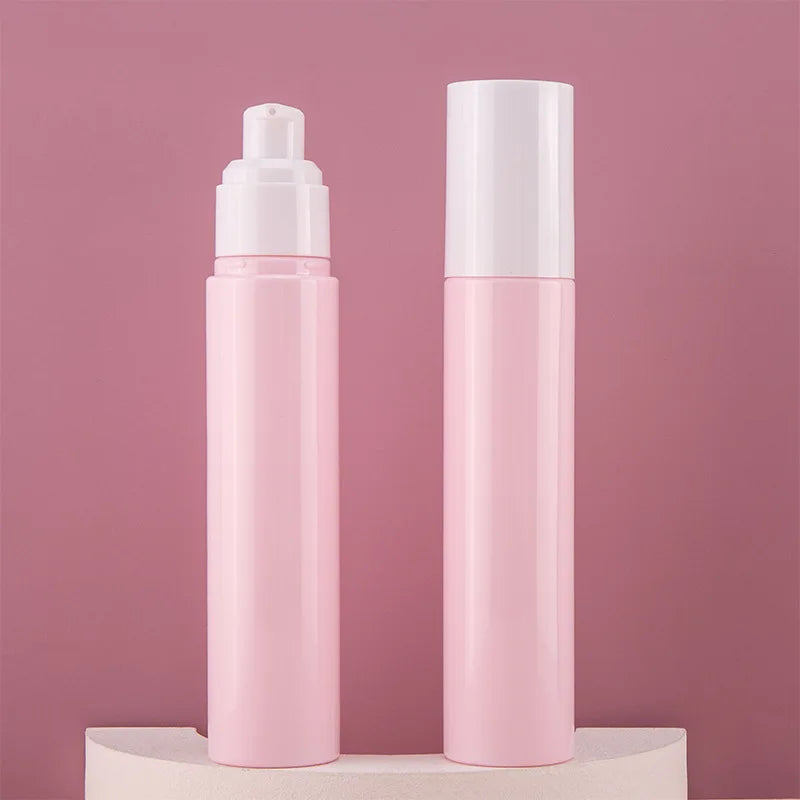 Airless Pump Spray Bottle 30ml 60ml | Pink Aluminum Cap Refillable Spray Bottle QXL